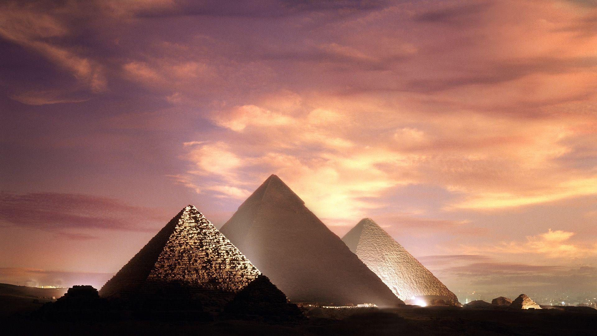 Pyramids, Giza, Egypt, sunset wallpaper free. sunsets
