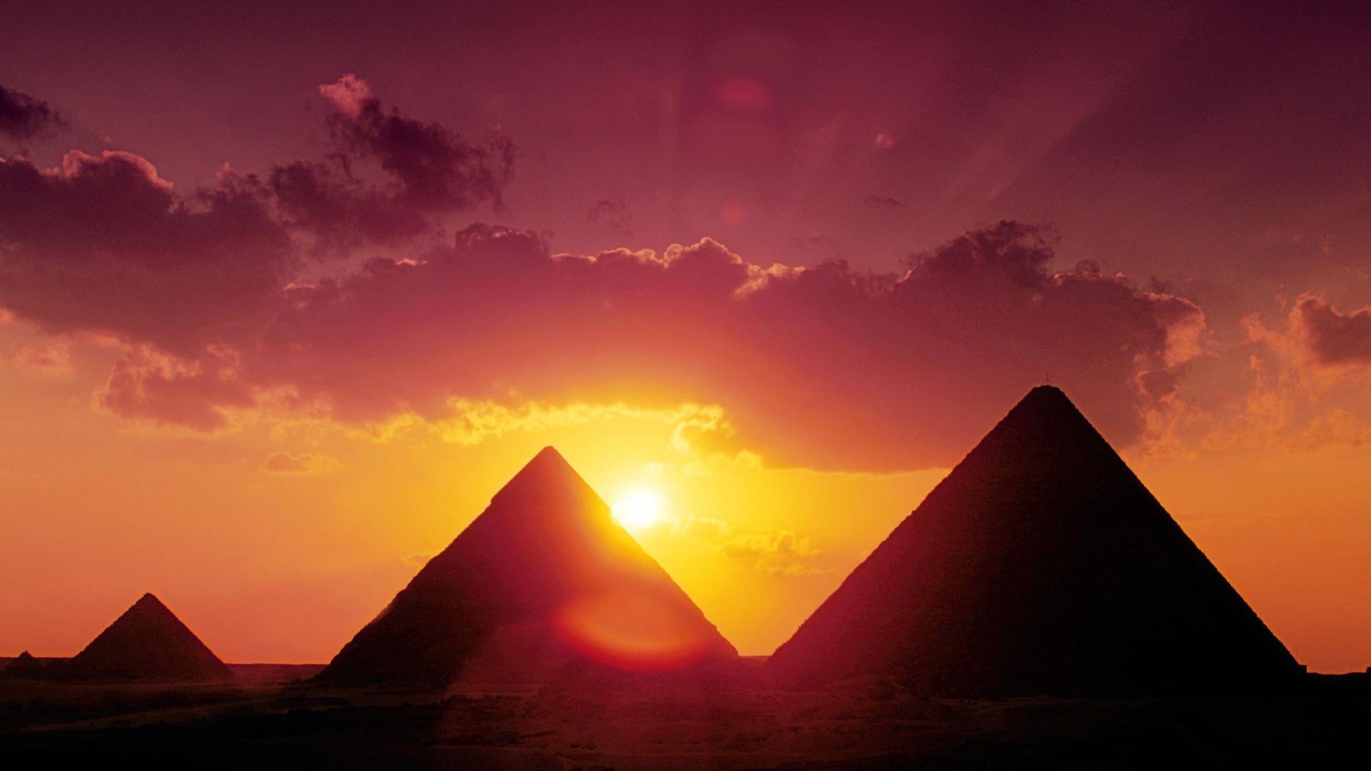 Giza Pyramids Egipt Sunset Desktop Wallpaper