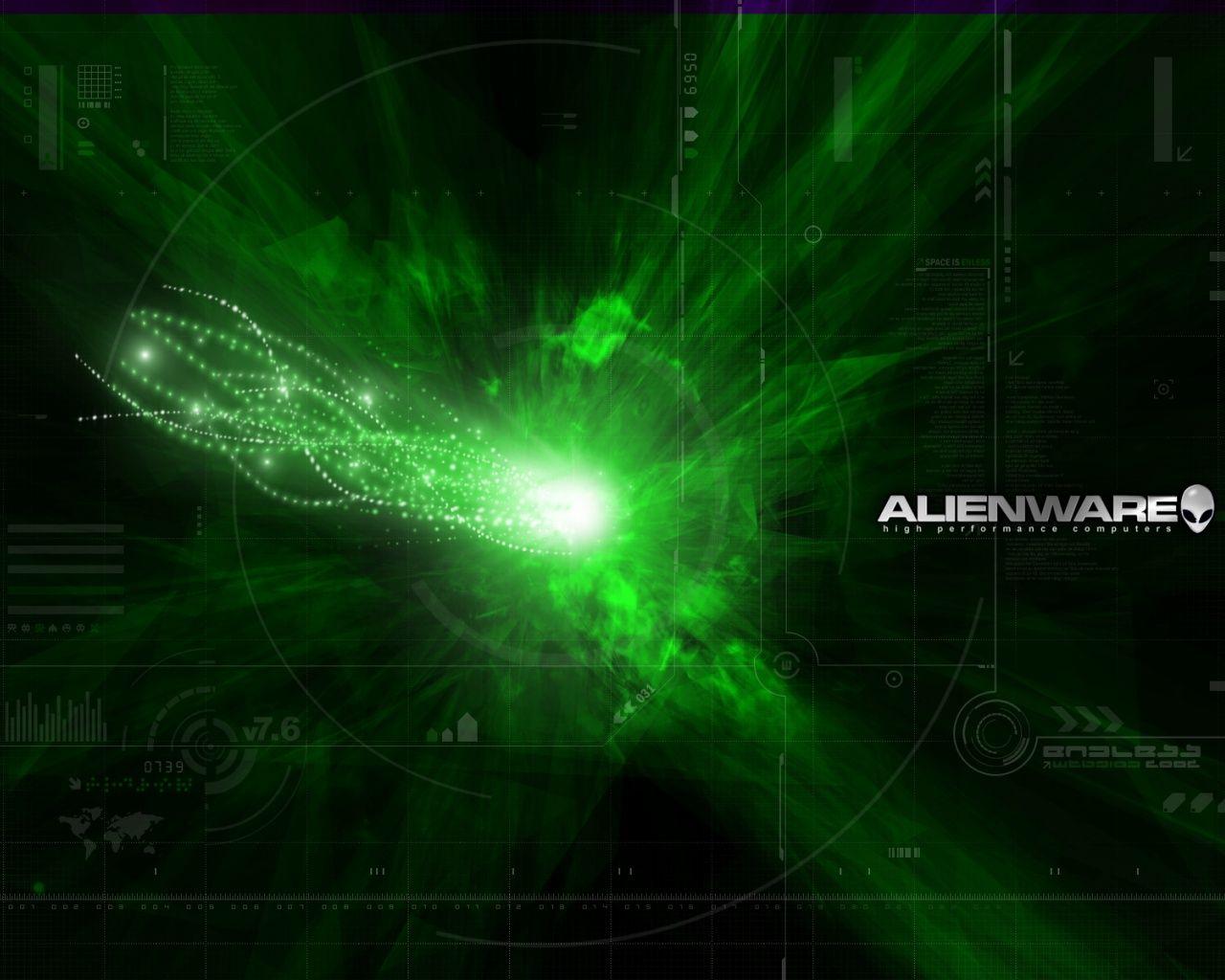 Alienware green desktop PC and Mac wallpaper