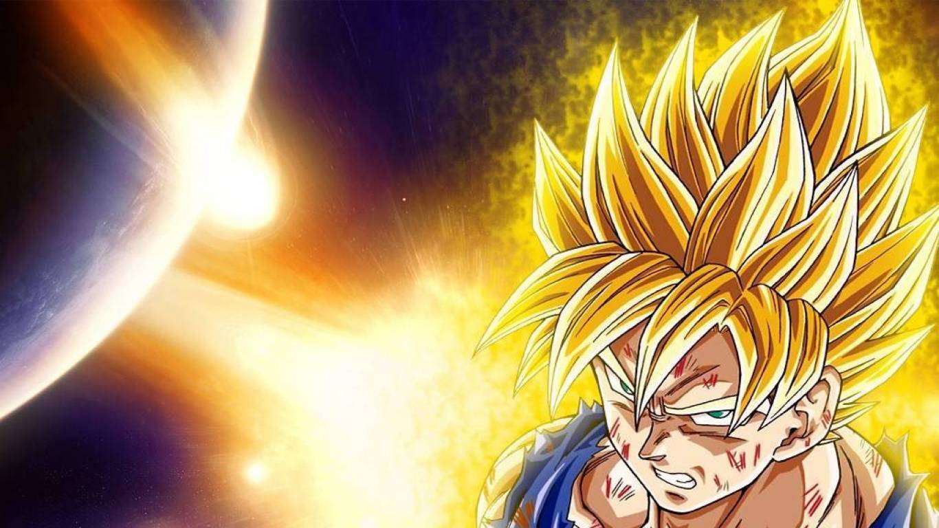 Download Vegeta in his powerful Super Saiyan 2 form Wallpaper