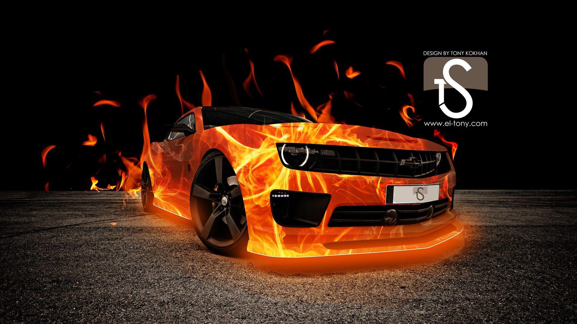 Fire Car Abstract Wallpaper 1080p Free HD Resolutions