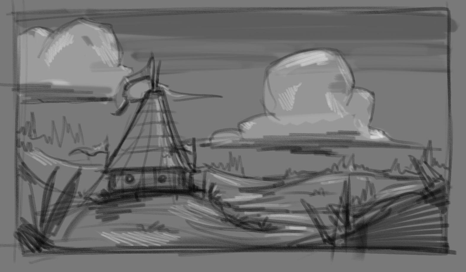 365 #hut #background #landscape #clouds #scene #sketch #doodle