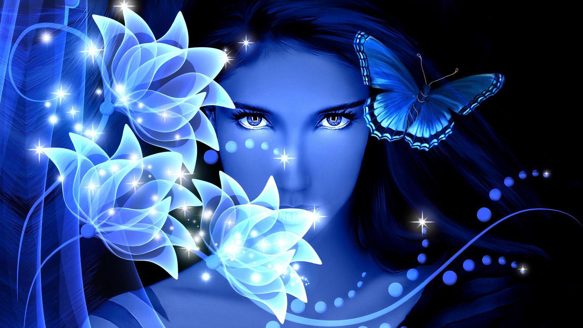 Blue Butterfly On White Stones Desktop Background Wallpaper Hd