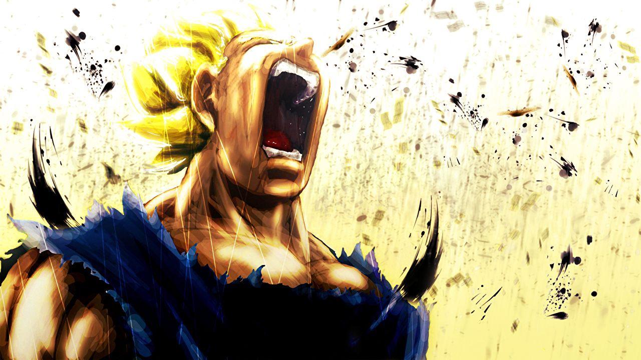 image Warriors Young man Dragon Ball Goku power level up scream