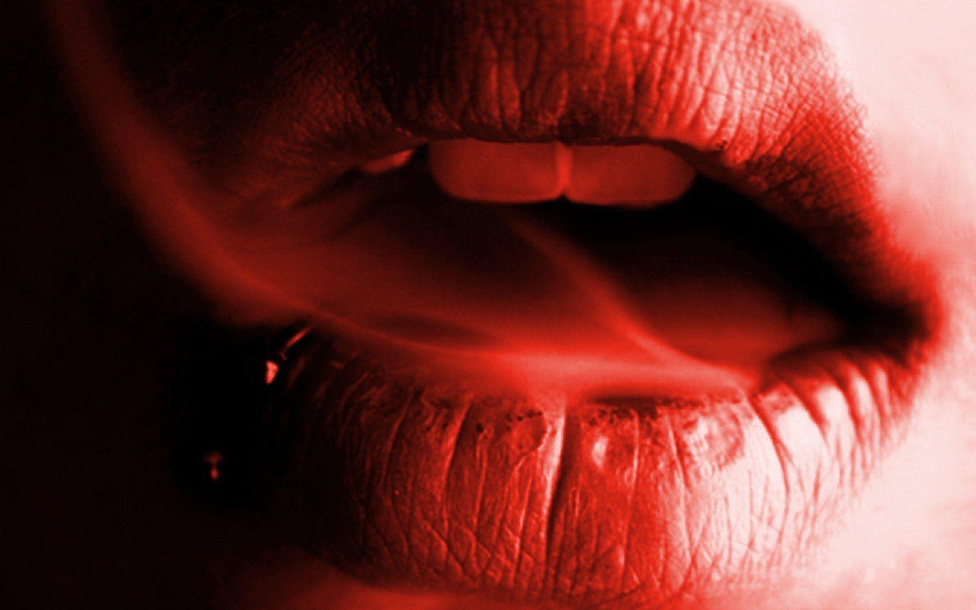 red lips smoke wallpaper