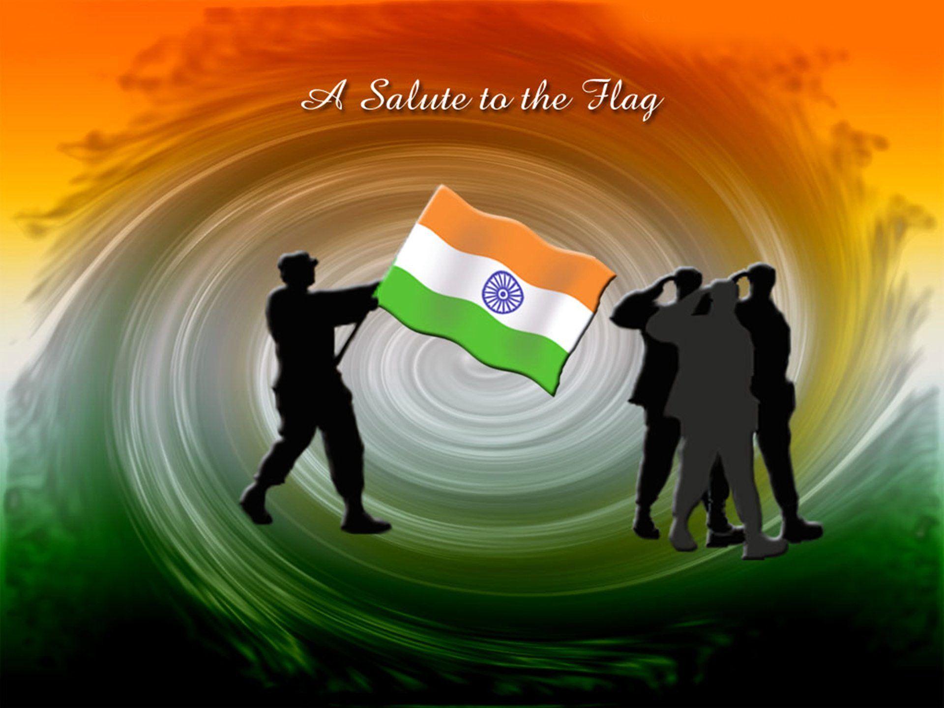 Indian Independence Day Salute Indian Flag Quotes Wallpaper 10682