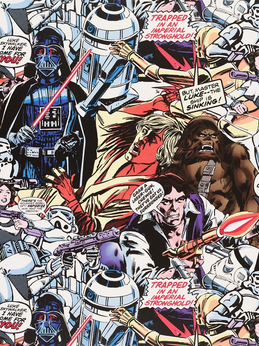 Wallpaper Colorful Star Wars Retro Cartoon Graham & Brown Tapete 70 456 70456