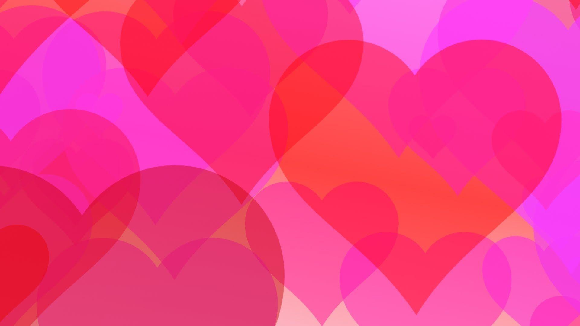 Love hearts romantic animated background