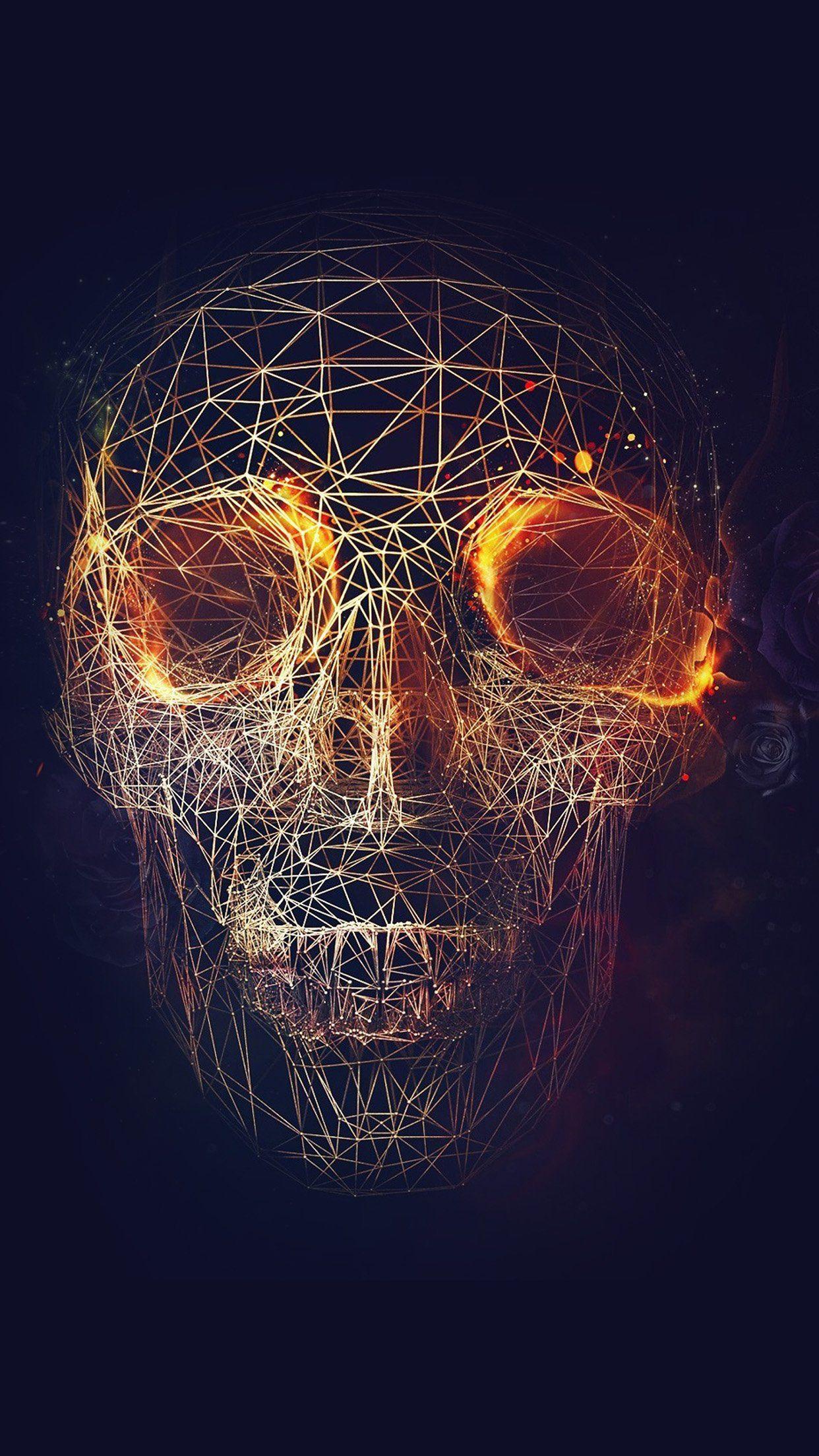 Digital Skull Dark Abstract Art Illustration Android wallpaper