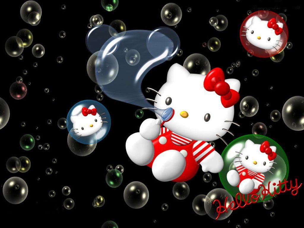 Hello Kitty Desktop Wallpaper in 3D \u2013 Free wallpaper download