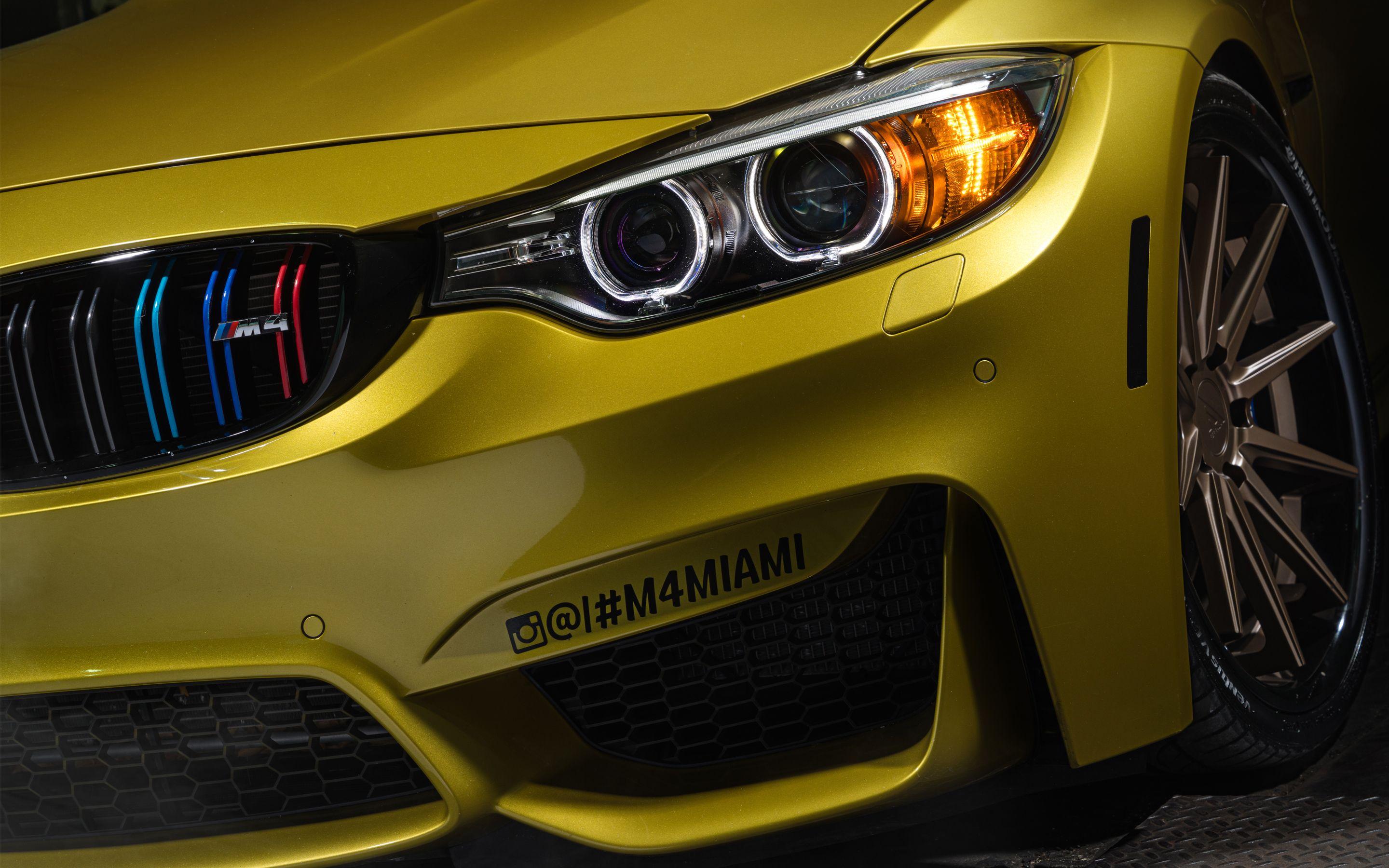 BMW M4 Austin Yellow 5K Wallpaper. HD