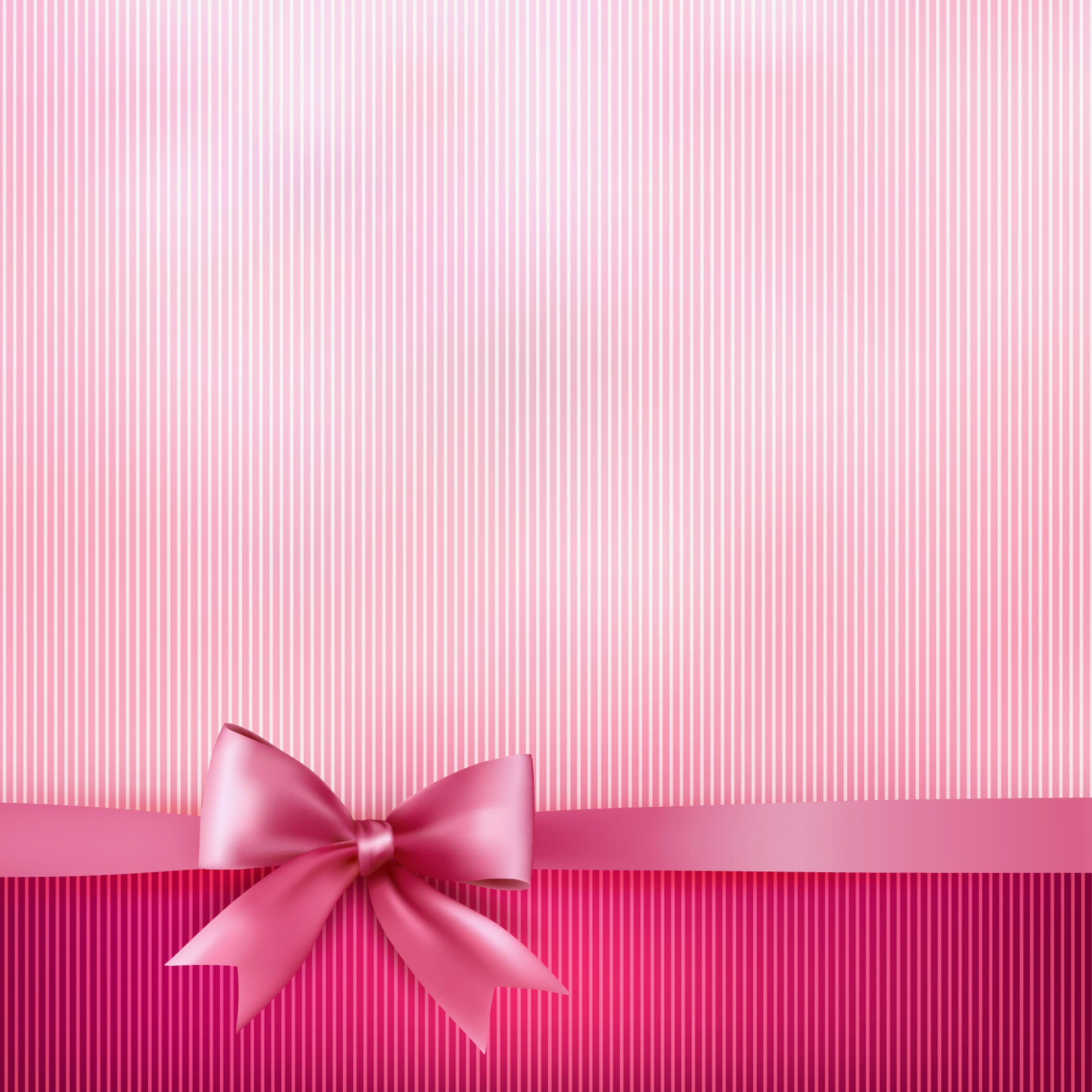 Pink Striped Background with Bow​-Quality Image and Transparent PNG Free Clipart