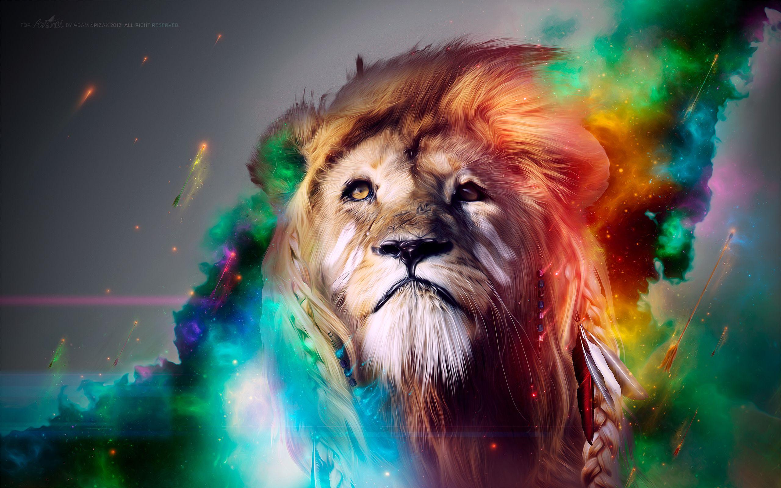 Lion CGI Artwork Wallpaper