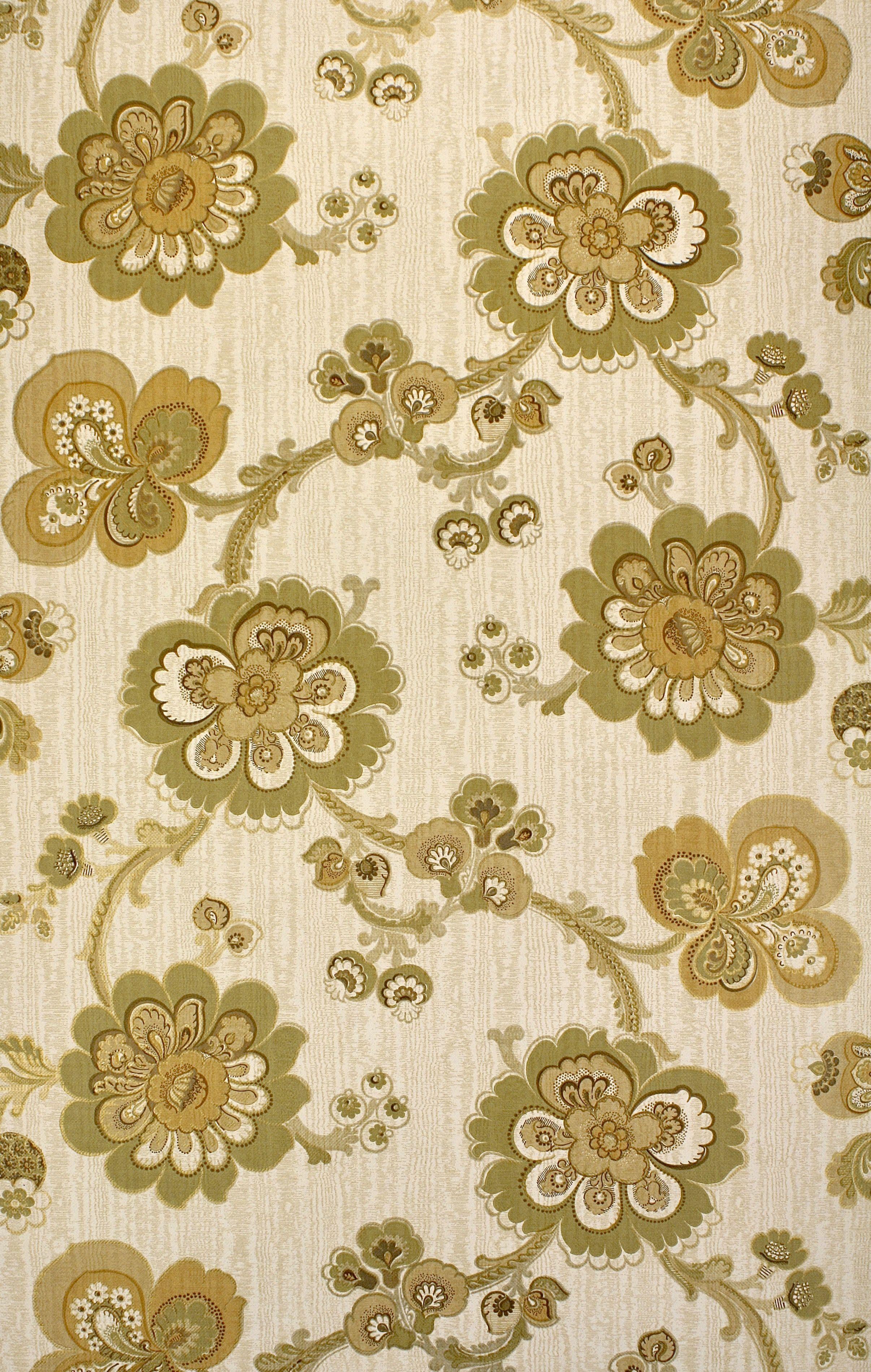 Vintage Green Paisley Wallpaper