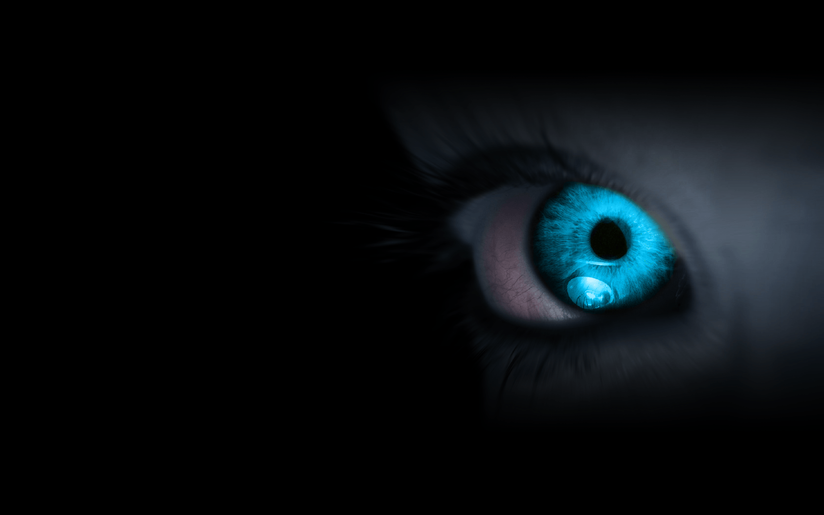 Black Background Blue Eyes