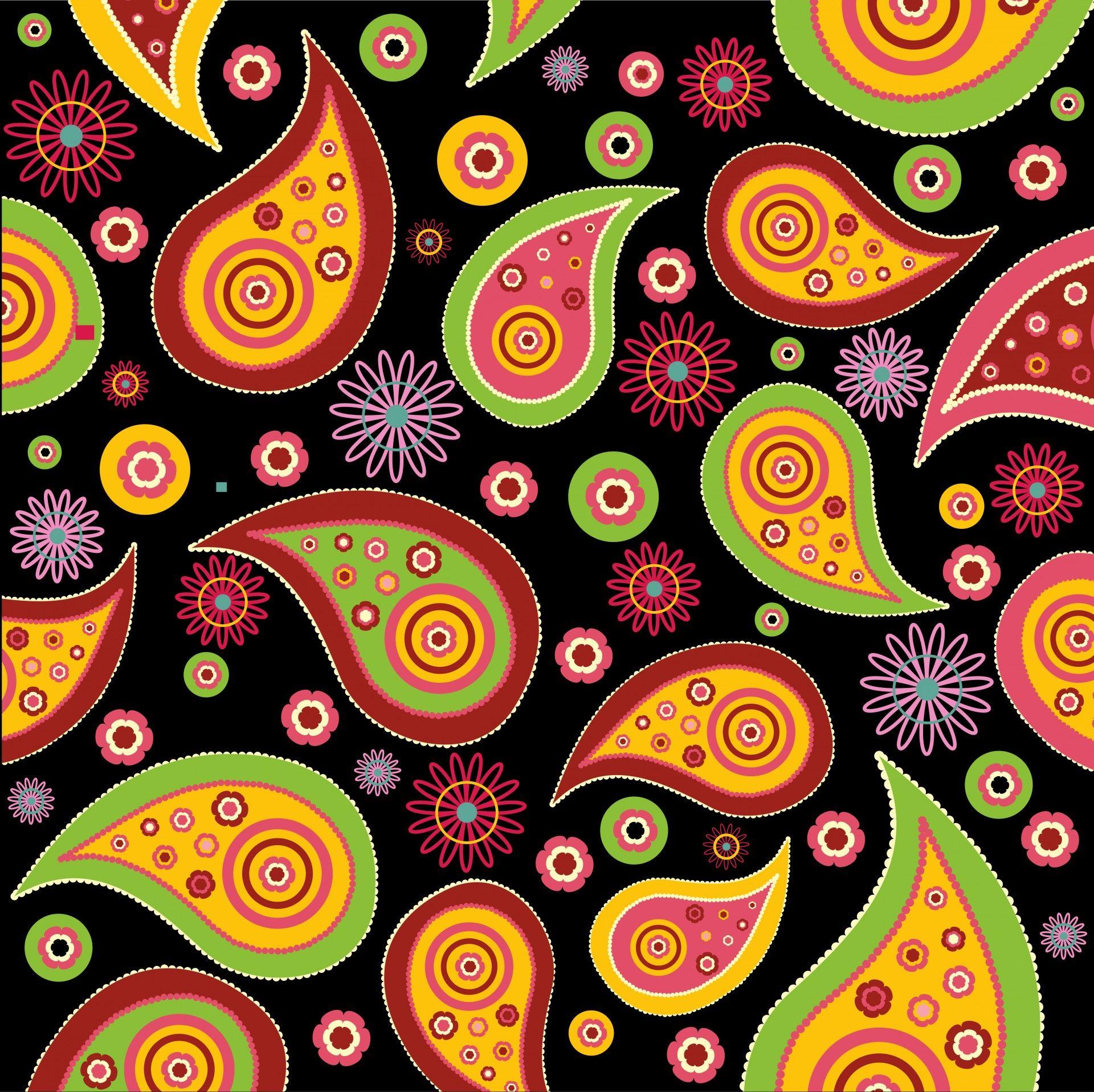 Paisley Wallpaper Pattern Colorful Free Domain