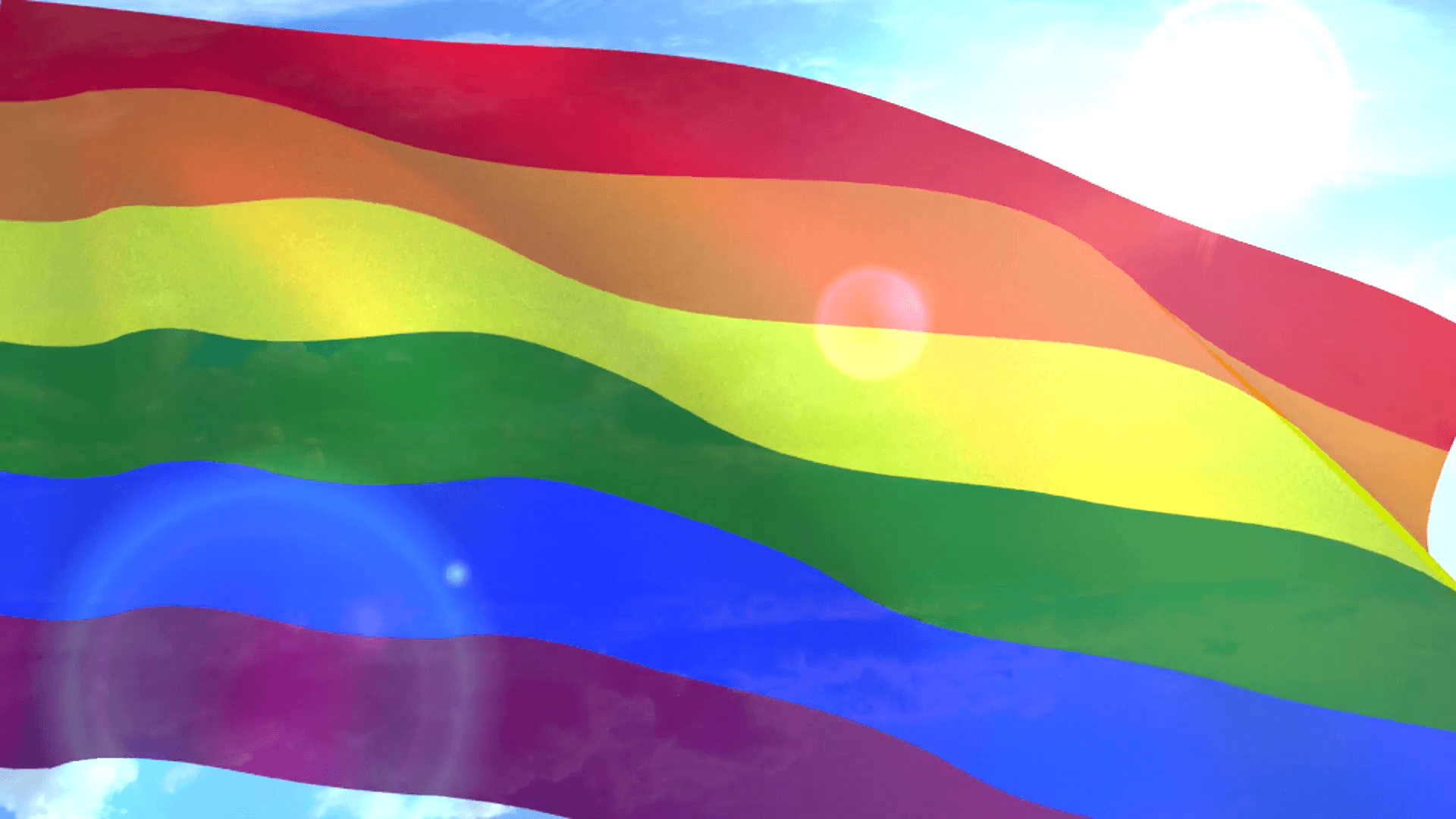 Gay pride flag waving LGBT lesbian gay bisexual transgender Motion