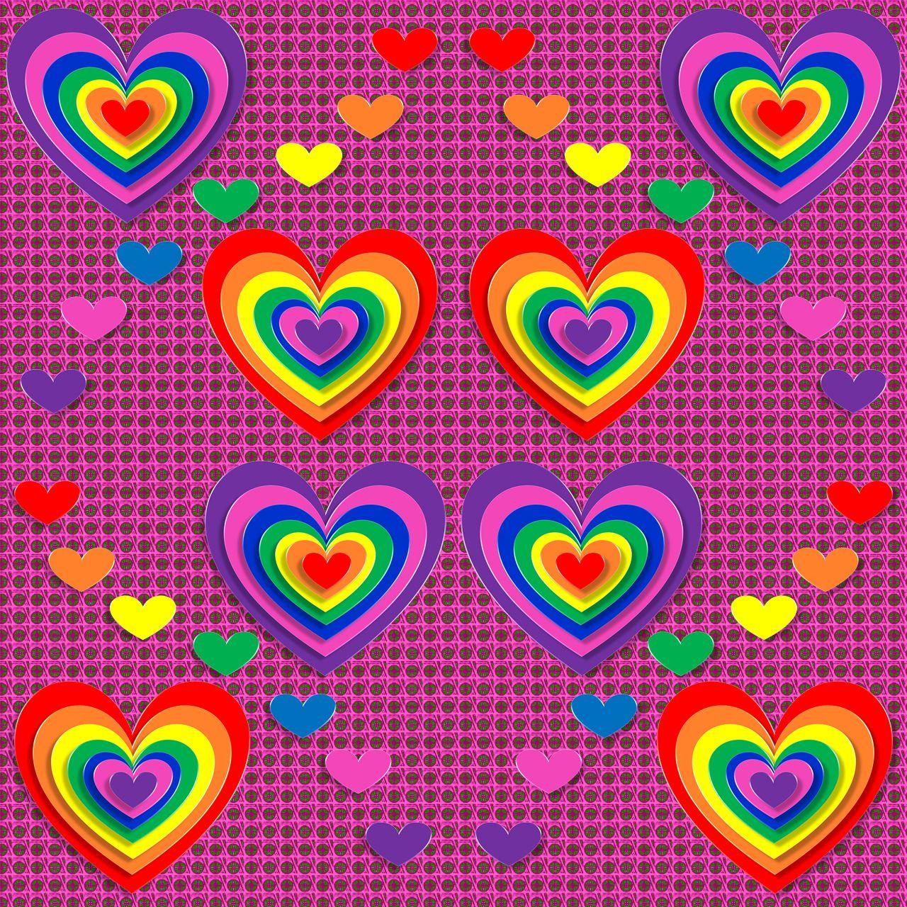 Rainbow Love Heart Wallpaper | Best HQ Wallpapers