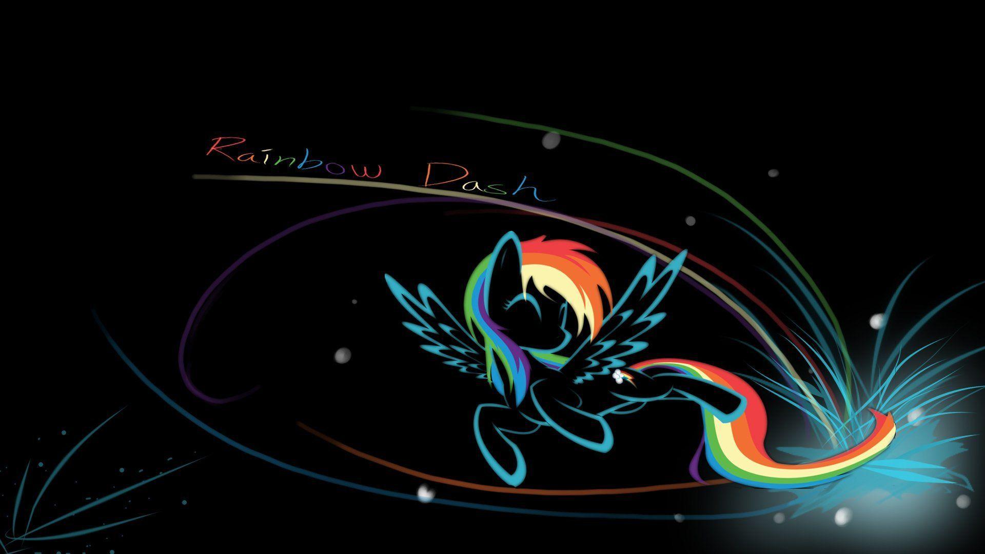 my little pony mlp rainbow dash dash rainbow name background black