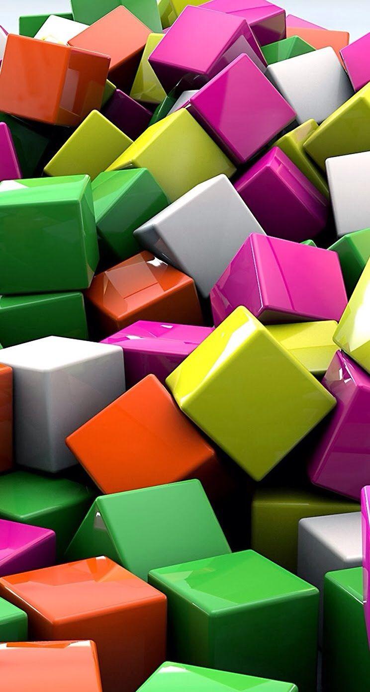 Color Cube 3D Wallpaper HD Mobile Free Downloa Wallpaper