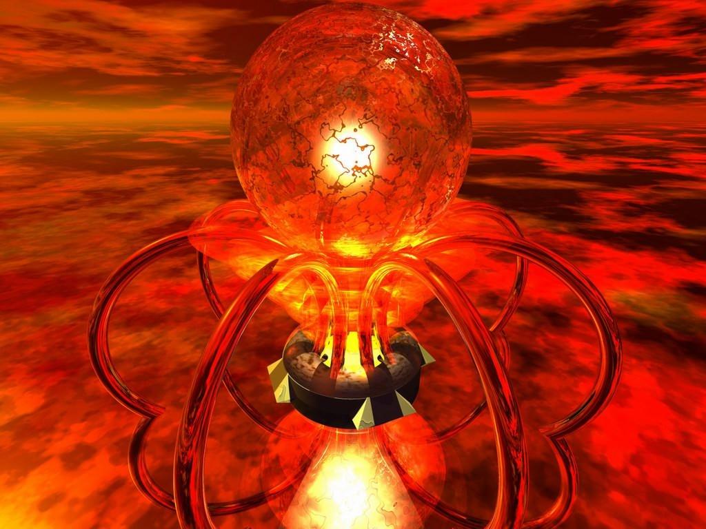 The Ball That Controls The Lava: 3D Digital Wallpaper