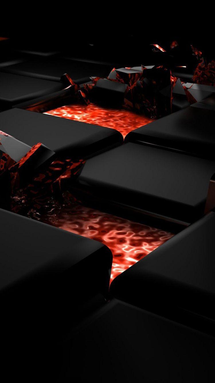 Red and black 3D creative design iPhone 7 Wallpaper. Creative