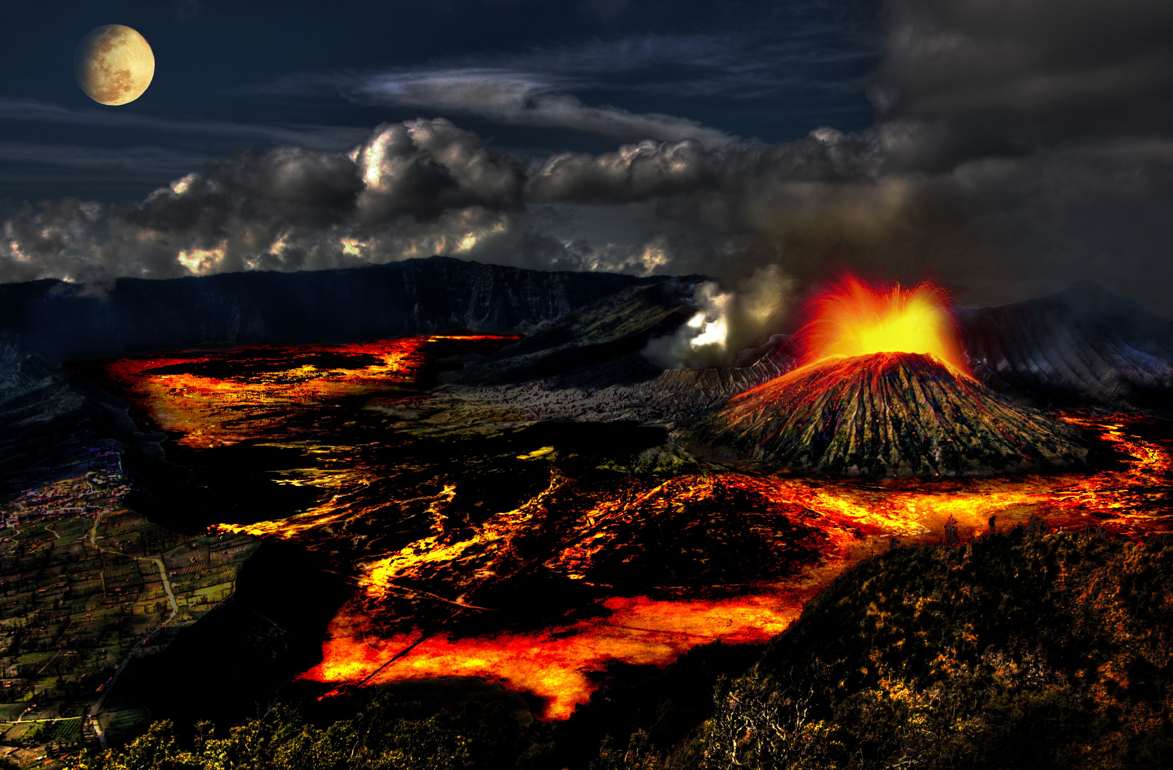 Lava Volcano HD Wallpaper, Background Image