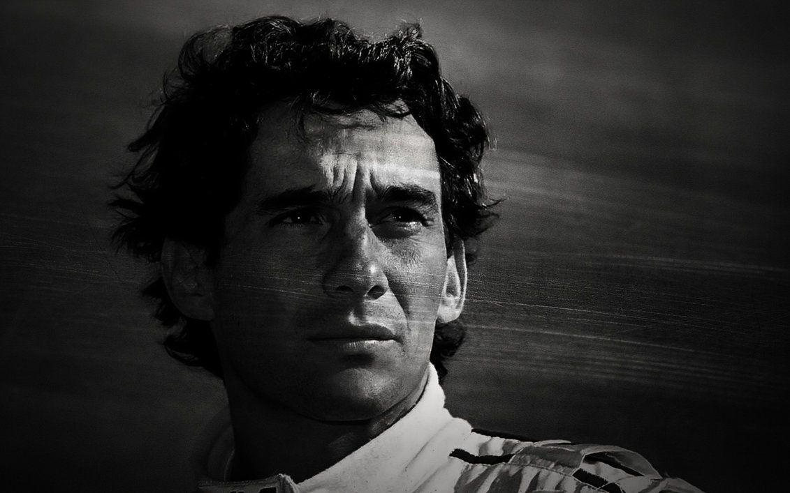 Ayrton Senna Wallpaper BW
