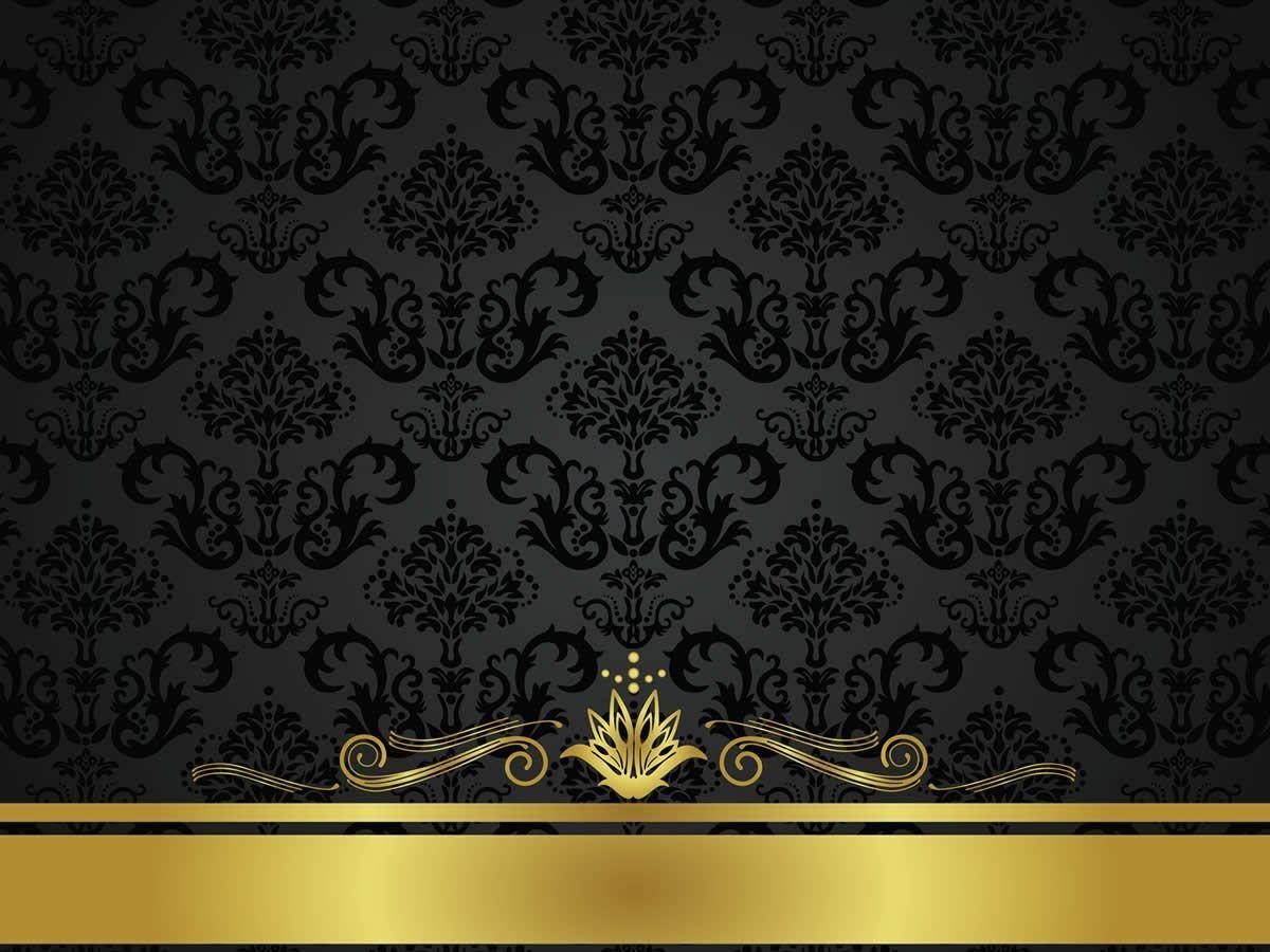 Powerpoint Background Black And Gold Elegant