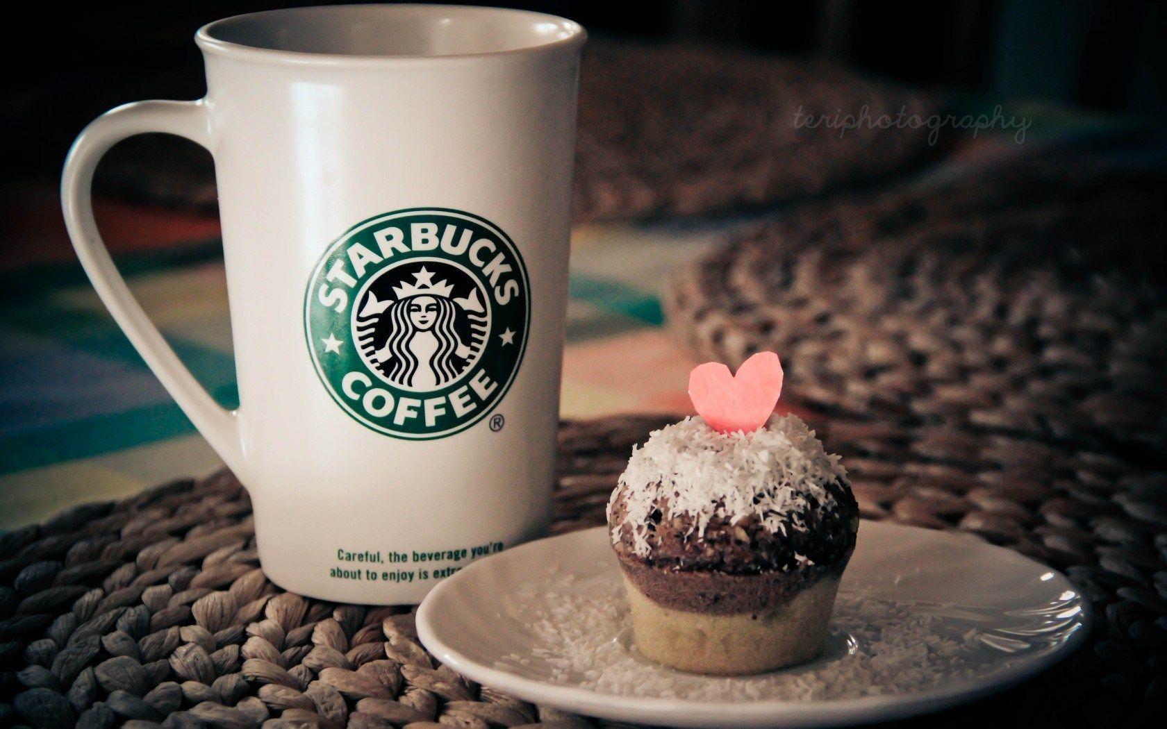 Cup Starbucks Coffee Mug Cake Heart Table HD Wallpaper
