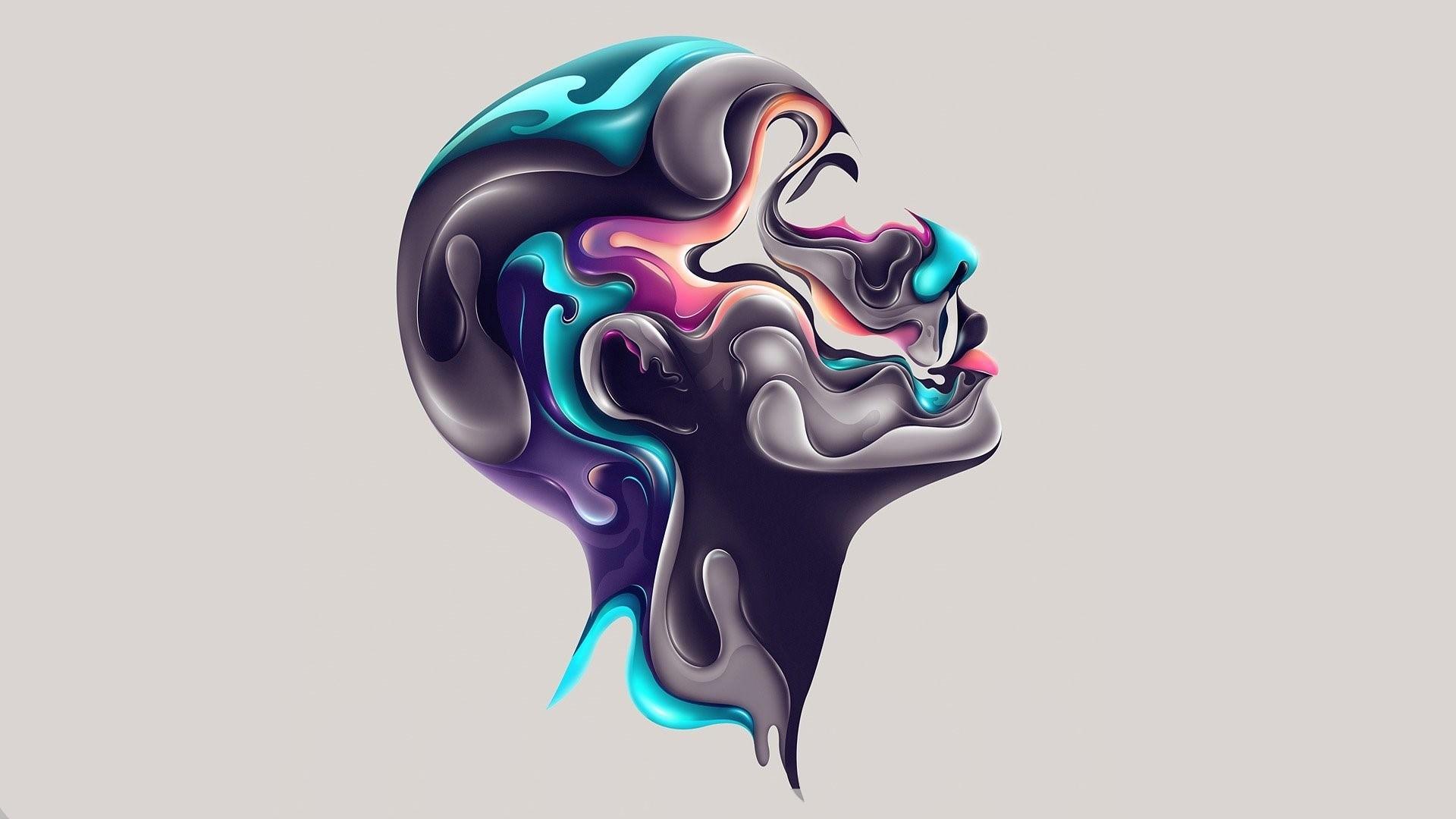 Face, Paint, Profile, Abstraction wallpaper