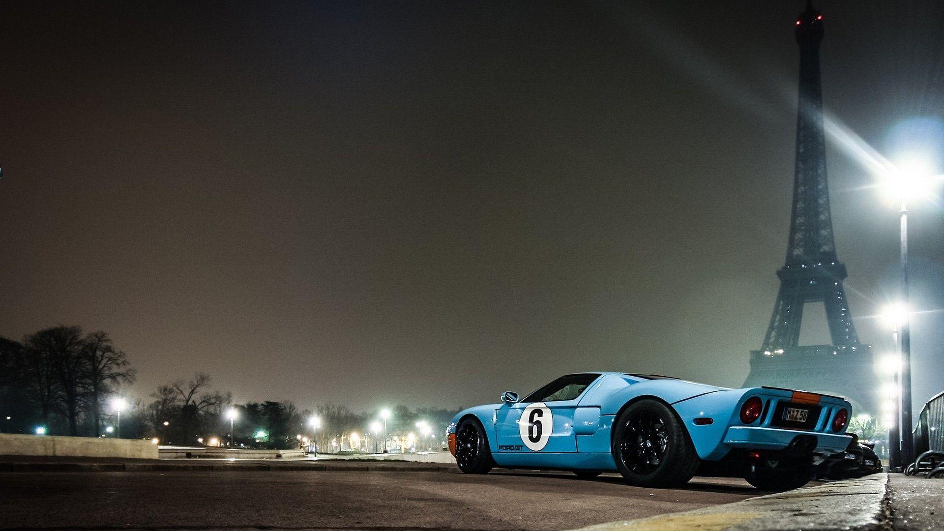 Wallpaper.wiki Eiffel Tower Paris Ford Gt Gt40 Low Angle Shot