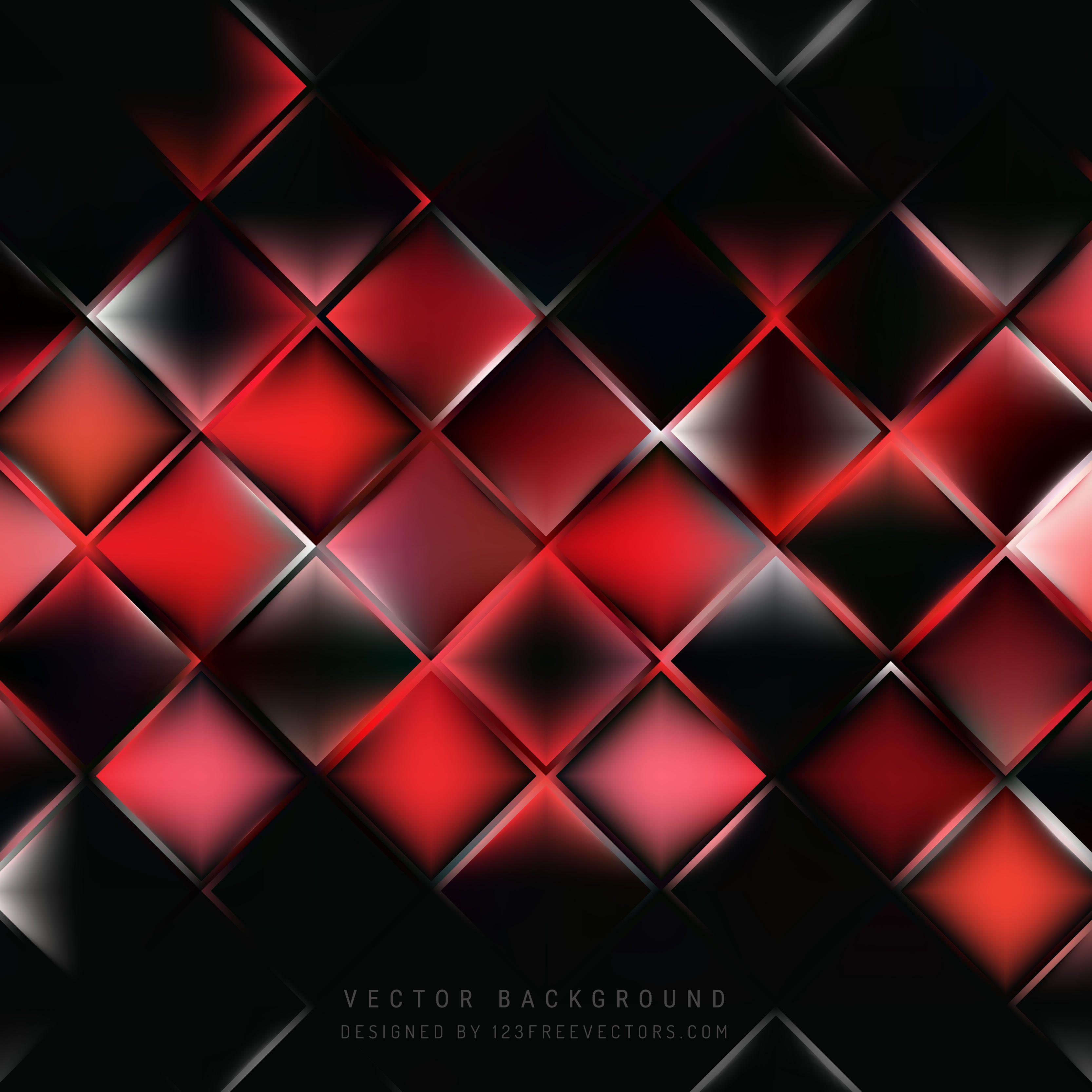 Abstract Red Black Square Background PatternFreevectors