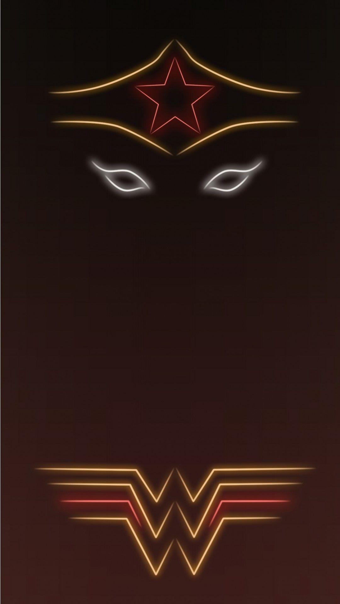 Neon Light Superheroine Wonder Woman. Superhero background, Wonder woman logo, Superhero