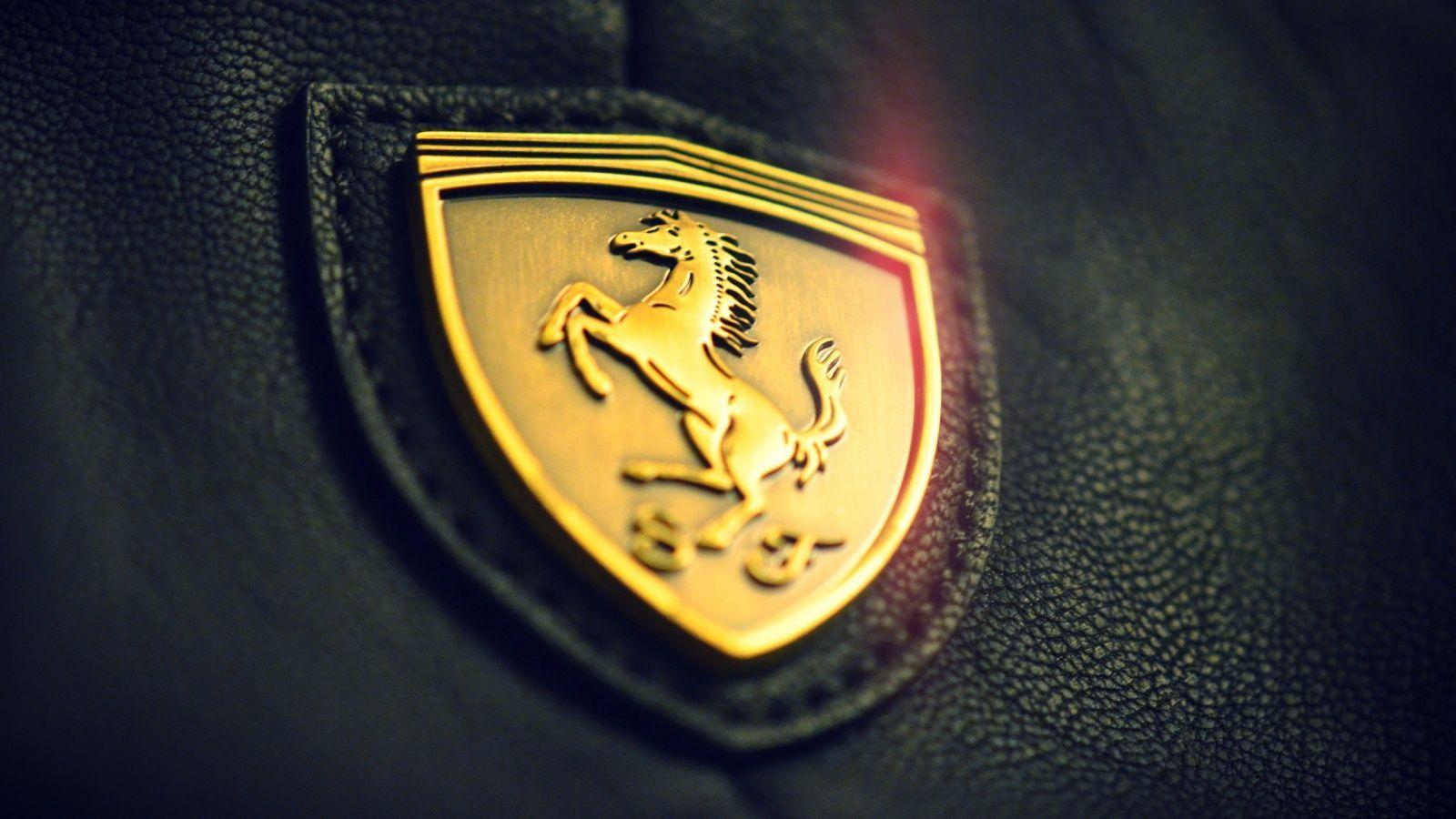 Gold Ferrari Car Logo Wallpaper Full HD. LogoMania