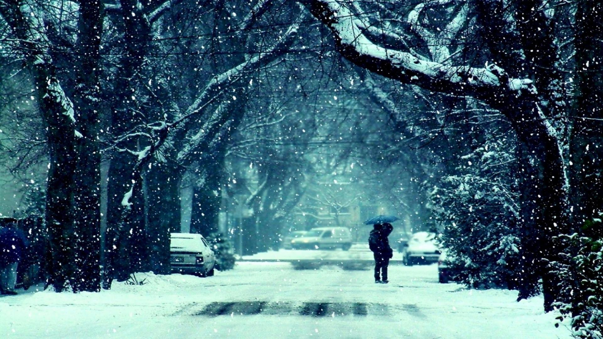 Night sky snow winter wallpaper