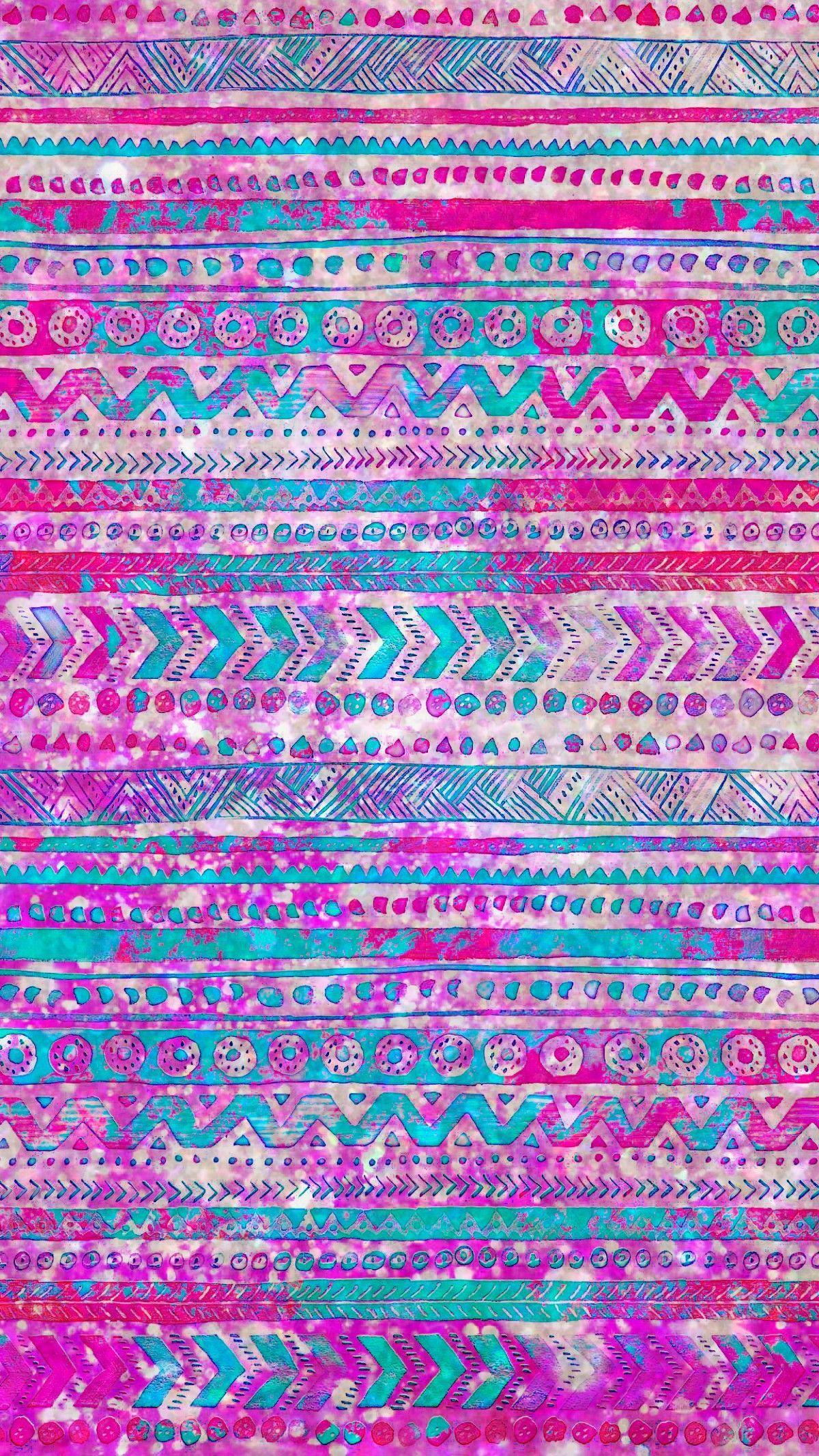 Sparkly Blue and Pink Tribal, made by me #patterns #blue #glitter