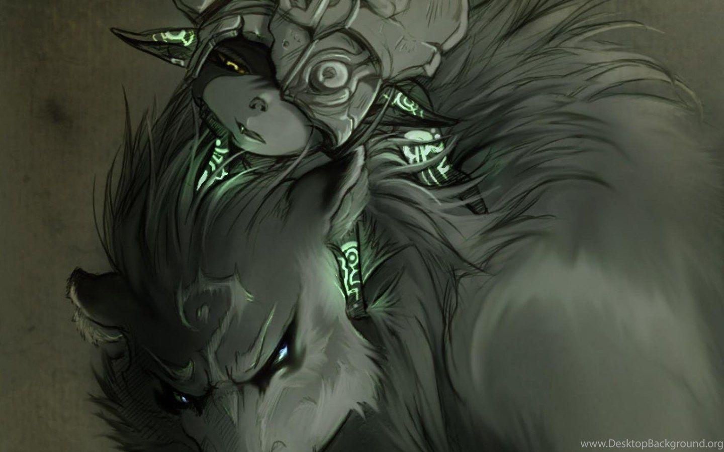 Zelda Twilight Princess Midna Artwork Fan Art Wolves Desktop Background