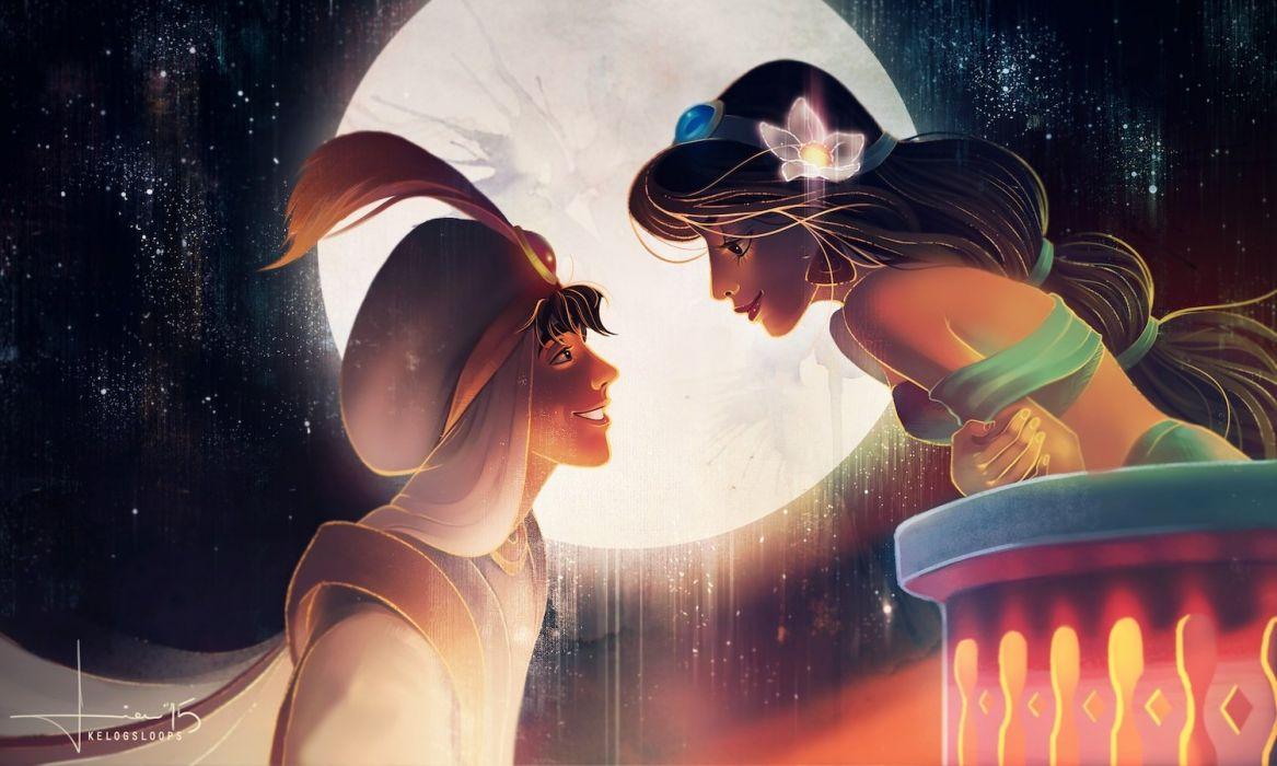 Aladdin Disney Jasmine Cartoon Moon .wallpaperup.com