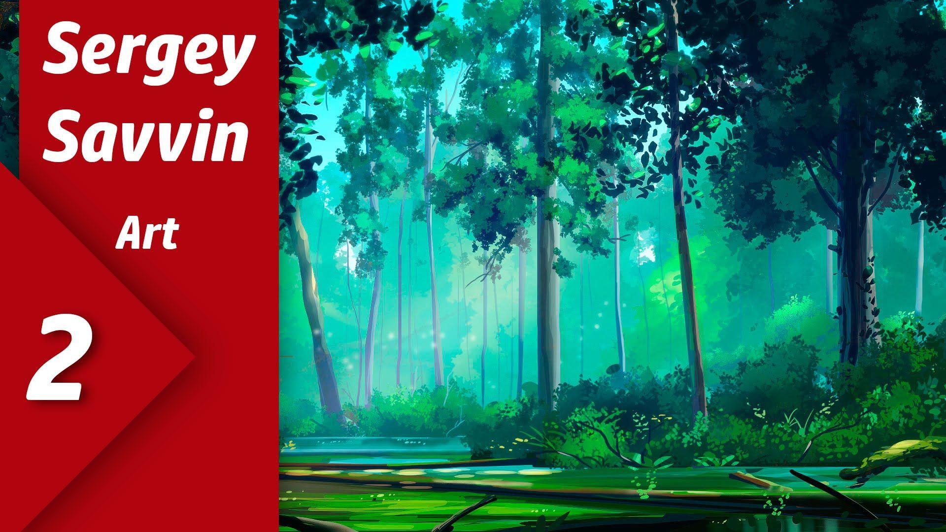 Forest painting (Anime background, Visual novel BG)