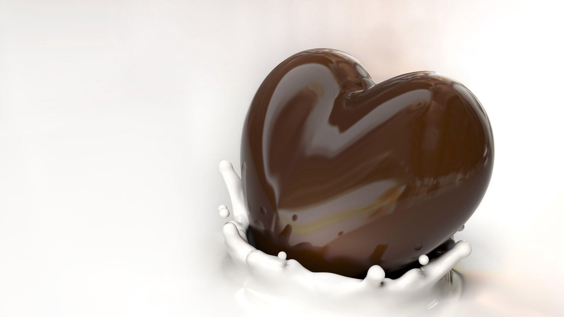 Heart Chocolate Milk HD Wallpaper