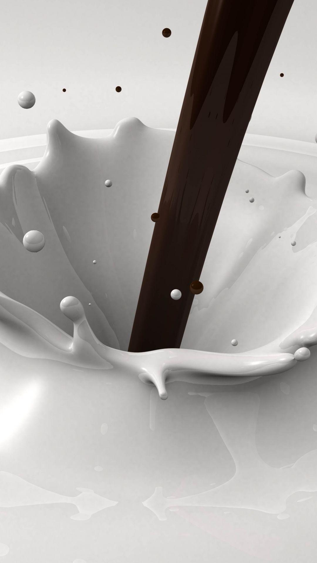 Chocolate Milk Splash 3D Art #iPhone #plus #wallpaper. iPhone 6