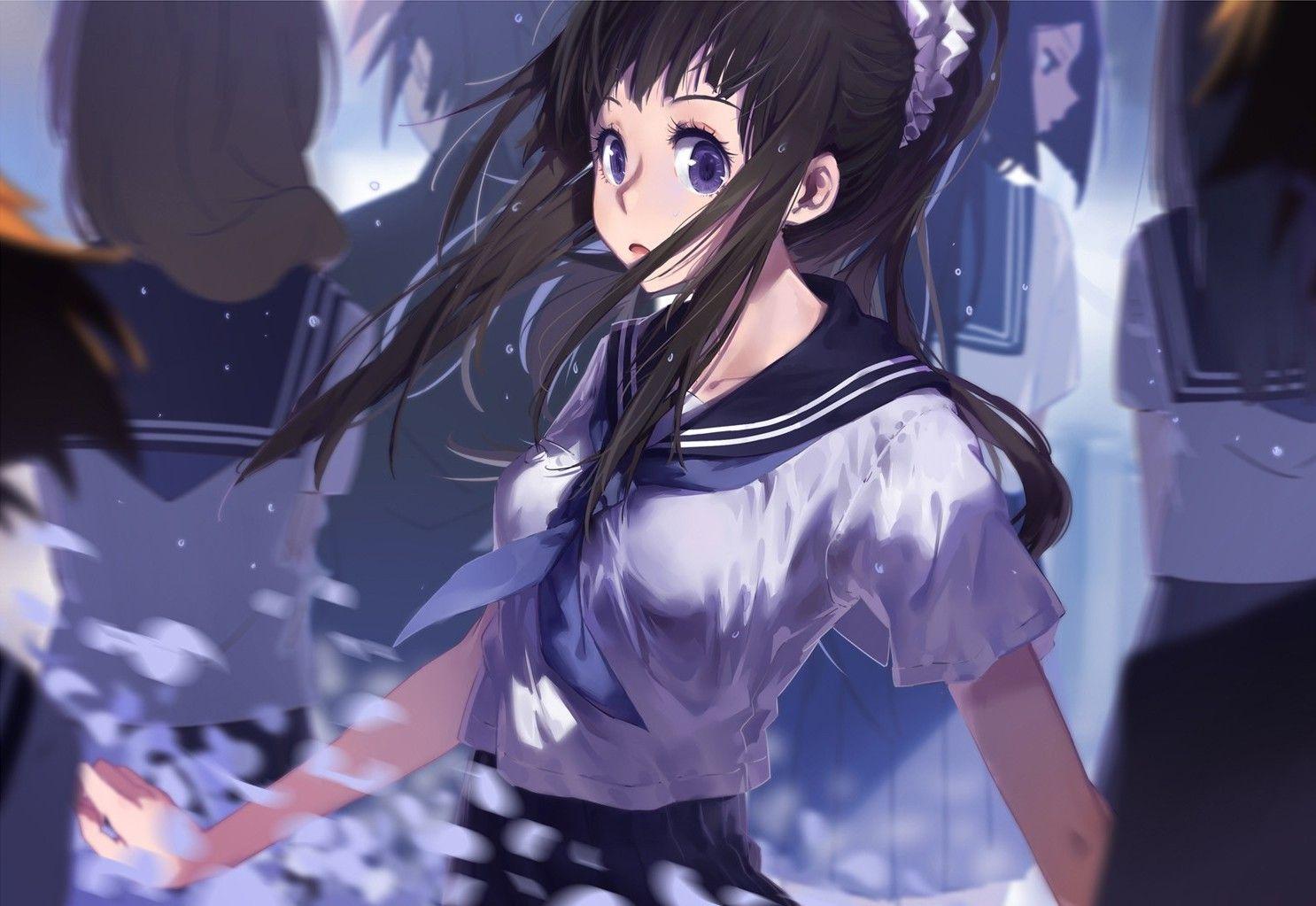 anime anime girls hyouka school uniform chitanda eru wallpaper