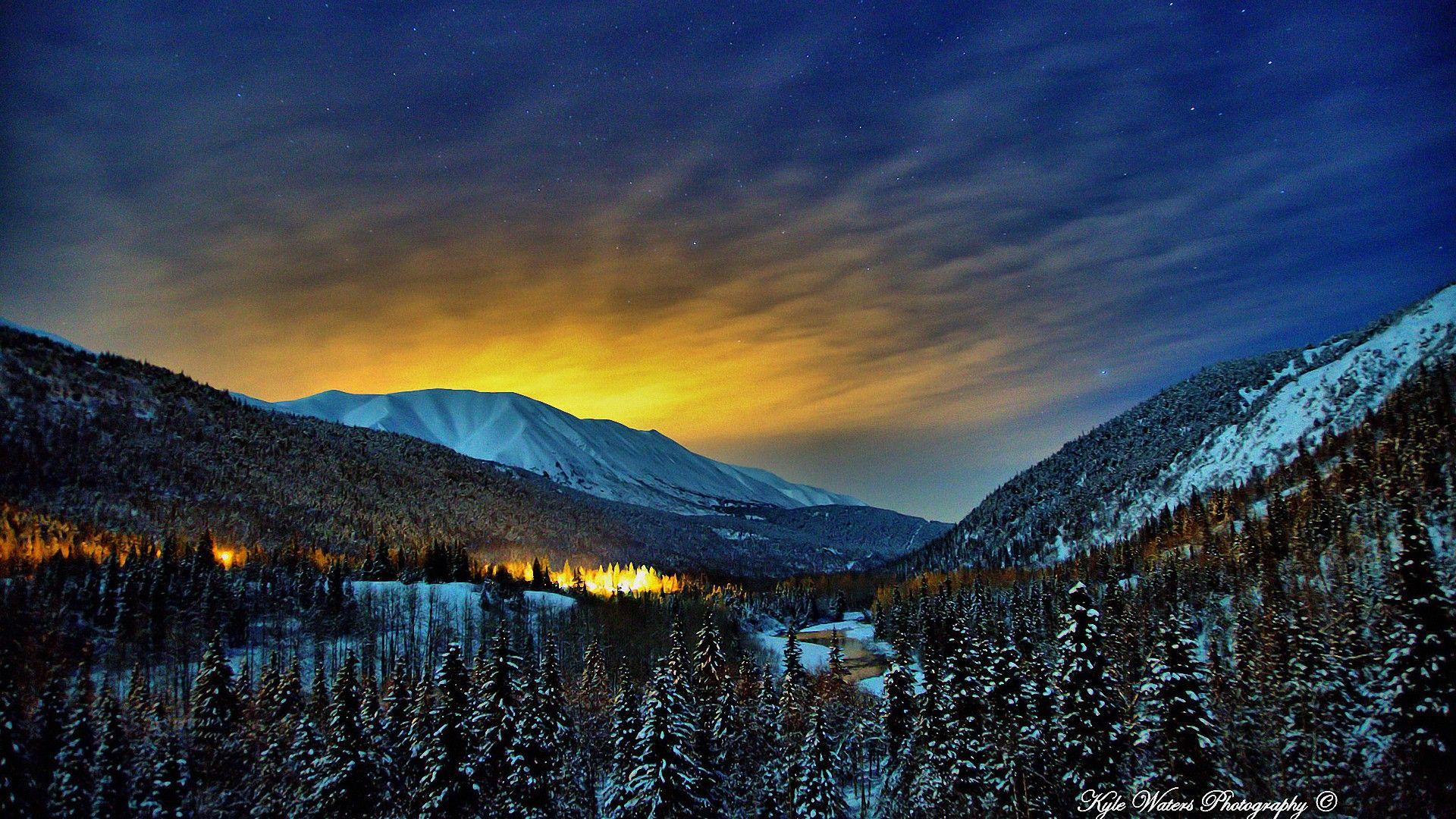 Alaska Winter Night 1080P full HD Wallpaper
