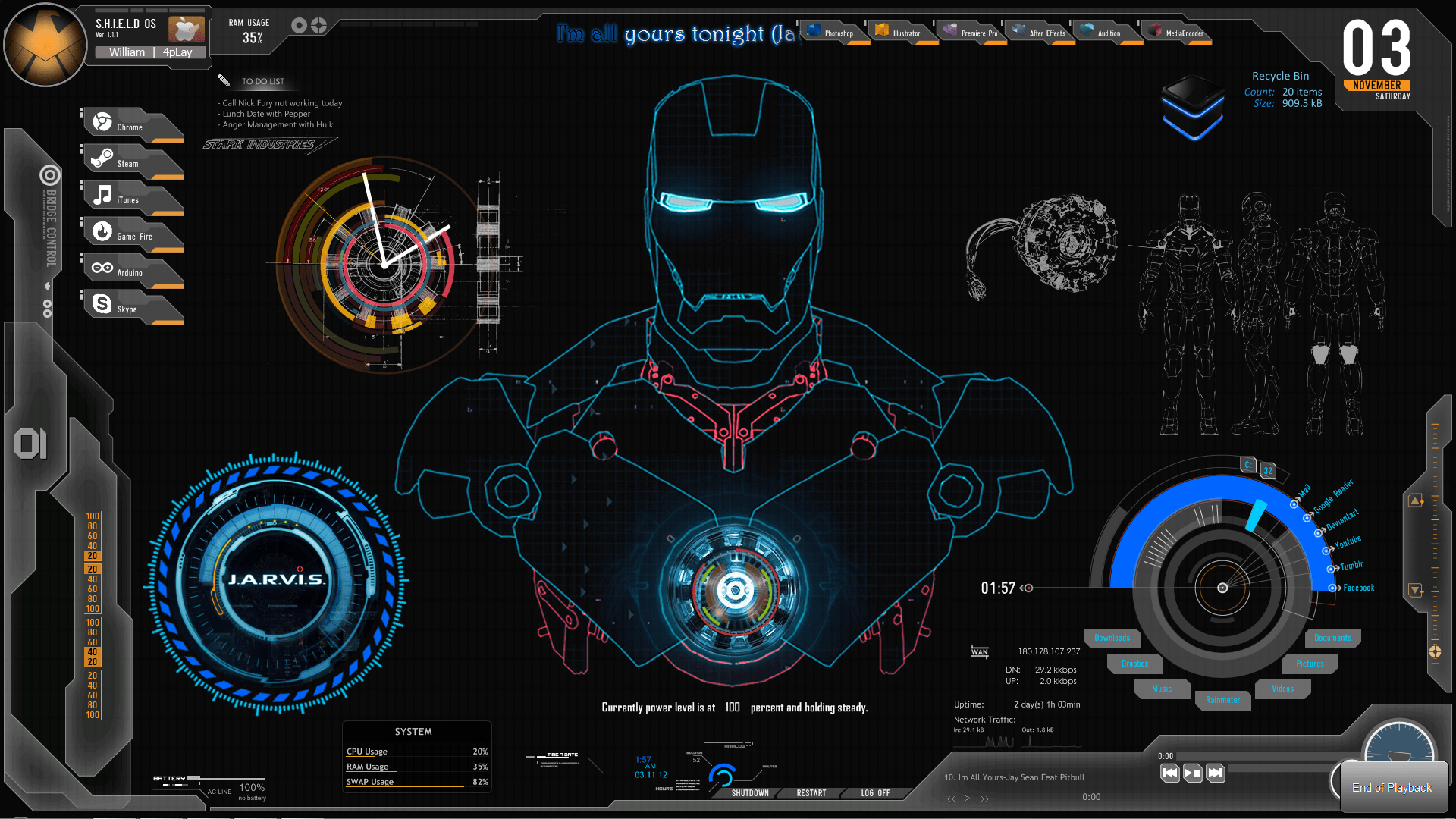 ironman jarvis theme for windows 10