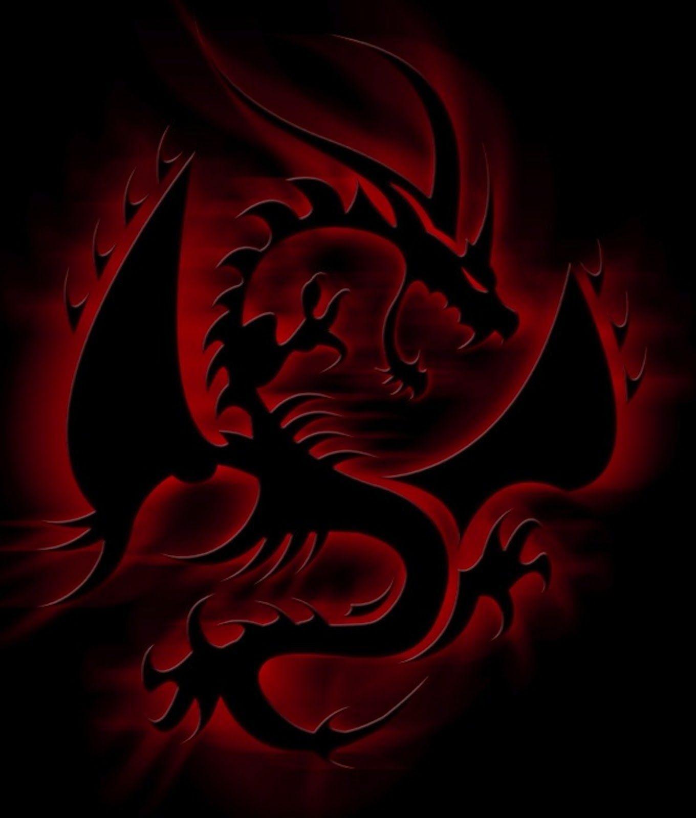 Red and Black Dragon Wallpaper