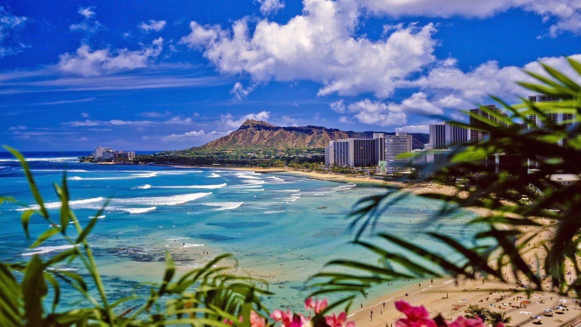 Waikiki Beach Oahu Desktop Wallpaper HD