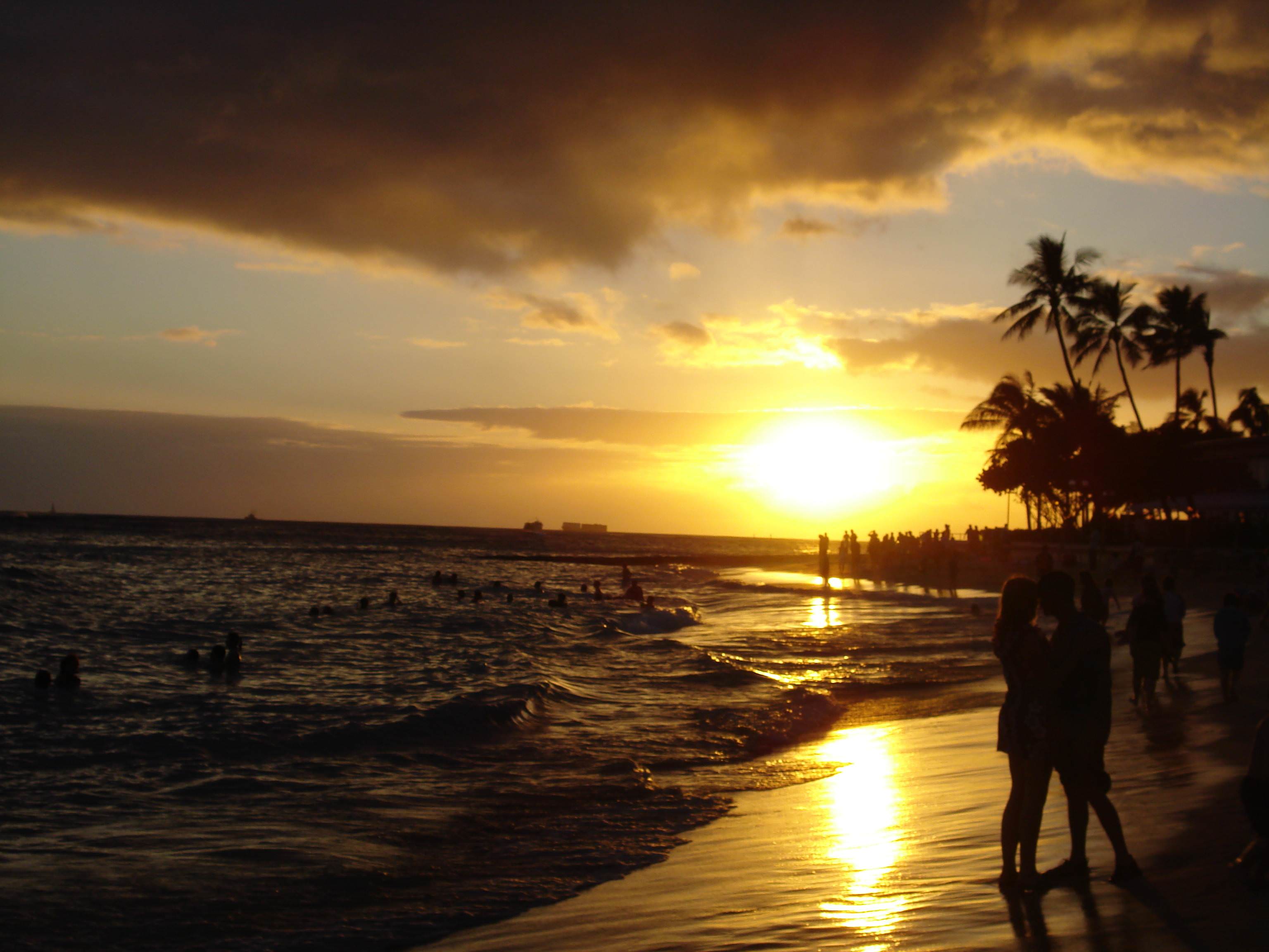Sunset at the Beach Waikiki. HD Wallpaper (High Definition). Free