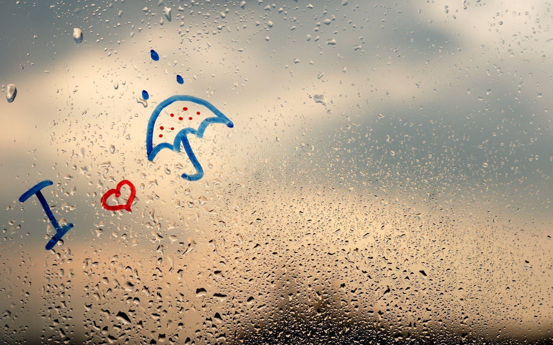 rainy day window raindrops rain HD wallpaper