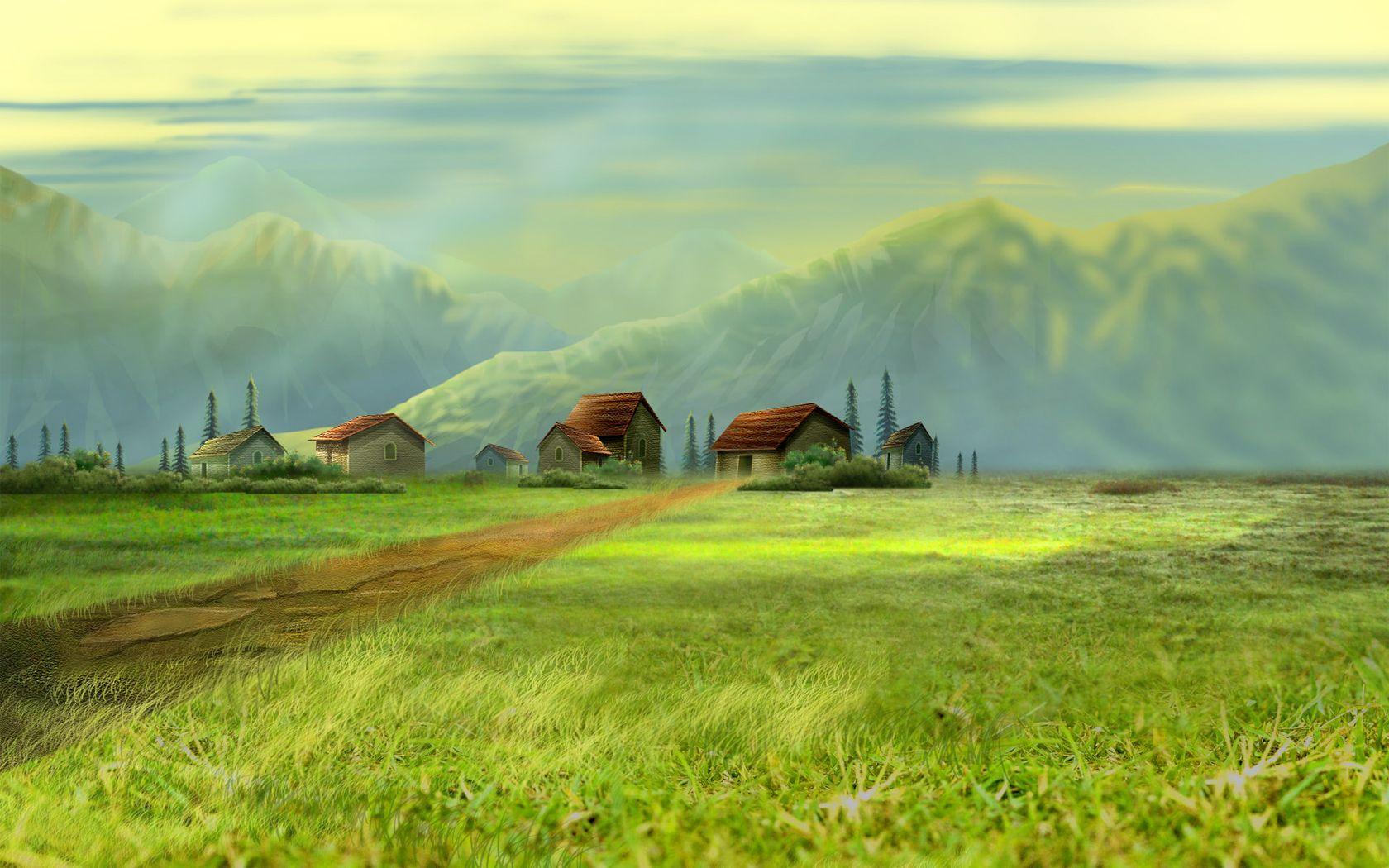 Dream Village Wallpaper